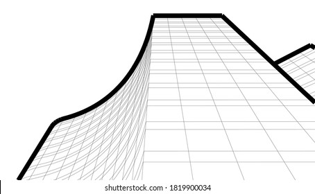 Architectural drawing vector 3d illustration