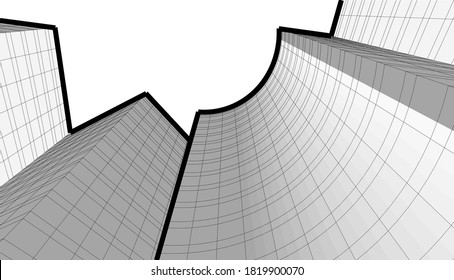Architectural drawing vector 3d illustration