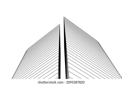 Architekturzeichnung, Vektorgrafik 3D-Illustration