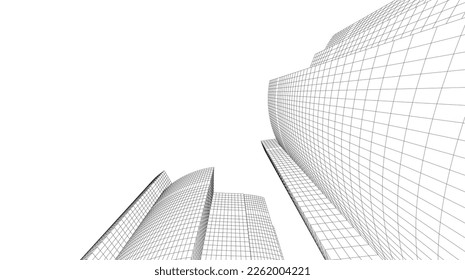 Architectural drawing vector 3d illustration