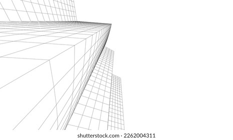 Architectural drawing vector 3d illustration