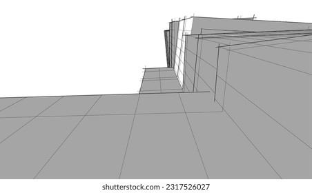 architectural drawing vector 3d illustration