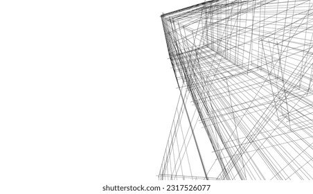 architectural drawing vector 3d illustration
