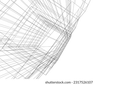 architectural drawing vector 3d illustration