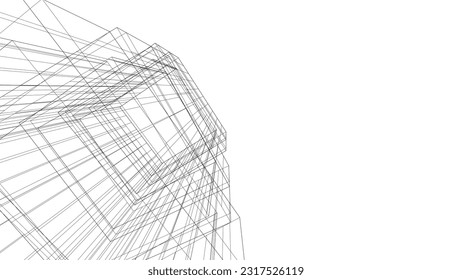 architectural drawing vector 3d illustration