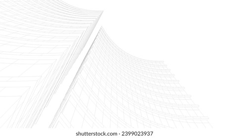 Architekturzeichnung, Vektorgrafik 3D-Illustration 