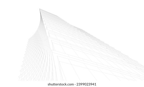 Architectural drawing vector 3d illustration 