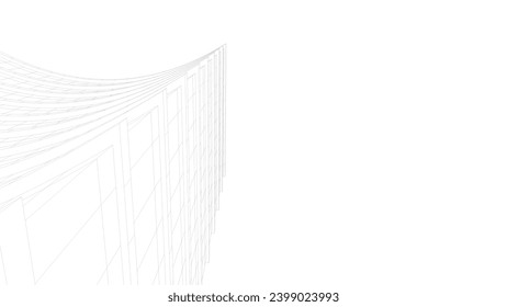 Architekturzeichnung, Vektorgrafik 3D-Illustration 
