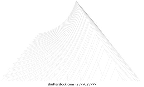 Dibujo arquitectónico vector 3d ilustración 