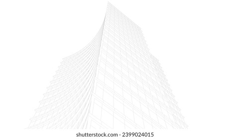 Architectural drawing vector 3d illustration 