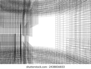 Architektonische Zeichnung Vektor 3D-Illustration