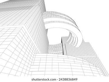 architectural drawing vector 3d illustration