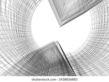 Architektonische Zeichnung Vektor 3D-Illustration
