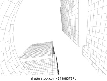 architectural drawing vector 3d illustration