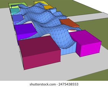 architectural drawing vector 3d illustration