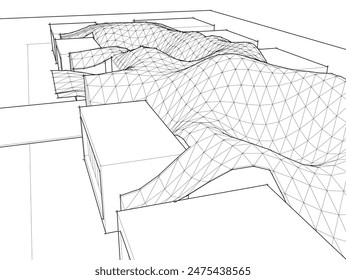 Architekturzeichnung Vektorgrafik 3D-Illustration