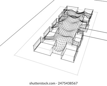 ilustración 3d de Vector de dibujo arquitectónico