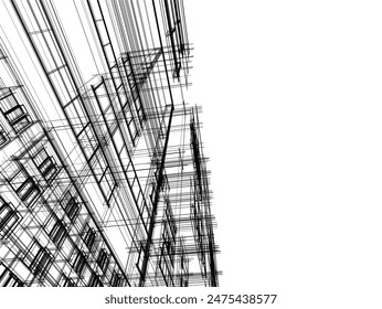 architectural drawing vector 3d illustration