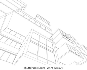 architectural drawing vector 3d illustration