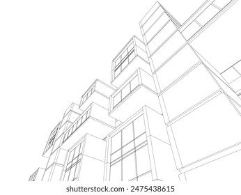 architectural drawing vector 3d illustration