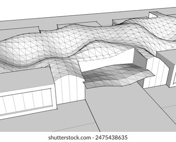architectural drawing vector 3d illustration