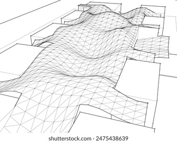 architectural drawing vector 3d illustration