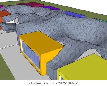 architectural drawing vector 3d illustration