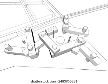 Architectural drawing vector 3d illustration