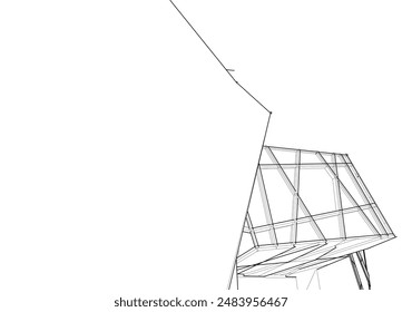 Architectural drawing vector 3d illustration