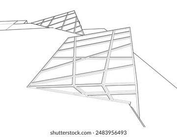 Architekturzeichnung Vektorgrafik 3D-Illustration