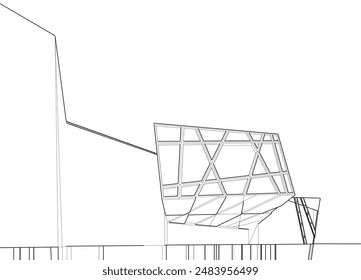 Architectural drawing vector 3d illustration