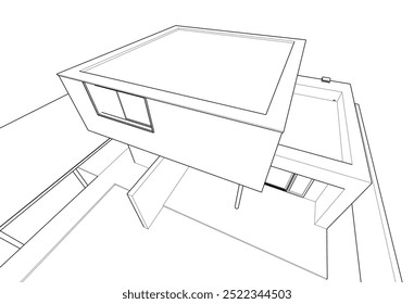 Architectural drawing vector 3d illustration