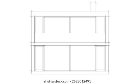 Vector de dibujo arquitectónico 3d ilustración