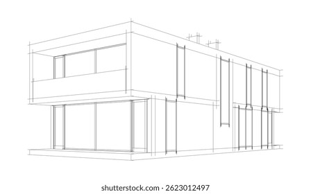 Desenho arquitetônico vetor 3d ilustração