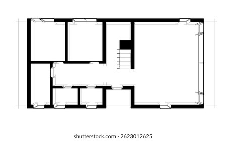 Architectural drawing vector 3d illustration