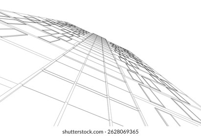 Architectural drawing vector 3d illustration