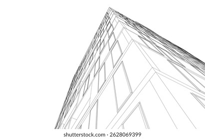 Architectural drawing vector 3d illustration