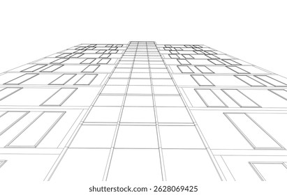 Vector de dibujo arquitectónico 3d ilustración