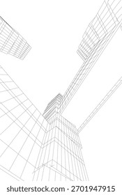 Vector de dibujo arquitectónico 3d ilustración