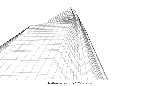 Desenho arquitetônico vetor 3d ilustração