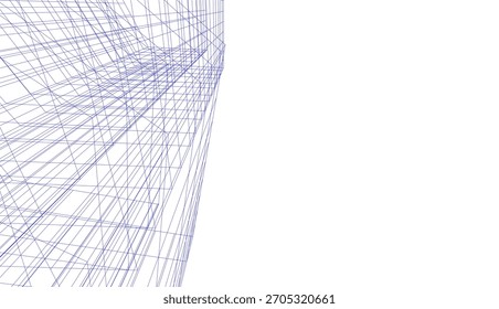 Architectural drawing vector 3d illustration