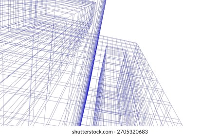 Desenho arquitetônico vetor 3d ilustração