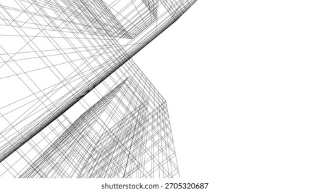 Vector de dibujo arquitectónico 3d ilustración