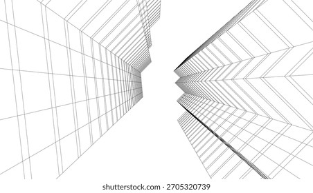 Desenho arquitetônico vetor 3d ilustração