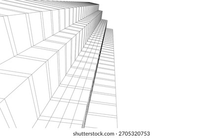 Vector de dibujo arquitectónico 3d ilustración