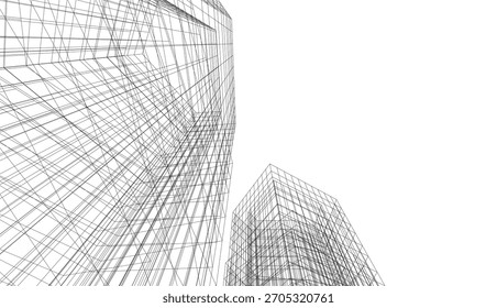 Desenho arquitetônico vetor 3d ilustração