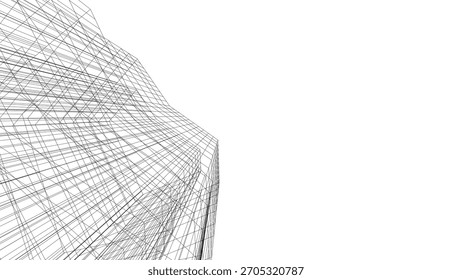 Vector de dibujo arquitectónico 3d ilustración