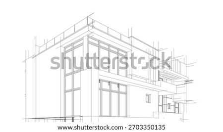 Architectural drawing vector 3d illustration