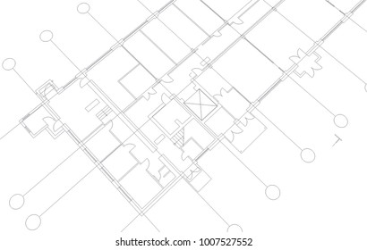 architectural drawing, vector illustration