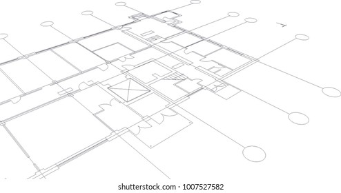 architectural drawing, vector illustration